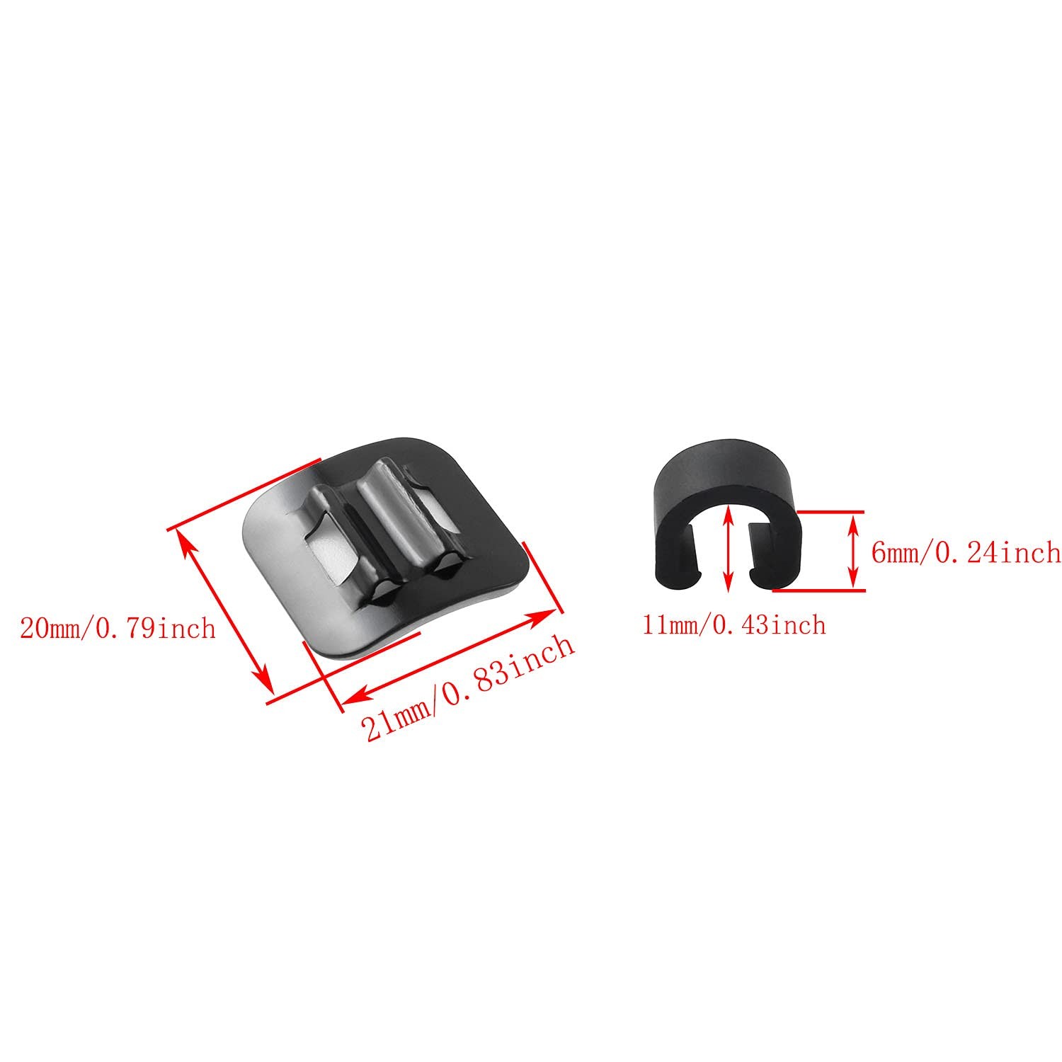 6 Sets Aluminum Alloy Bike Cable Guide Wire Seat Buckle Housing Hose Clip Kit