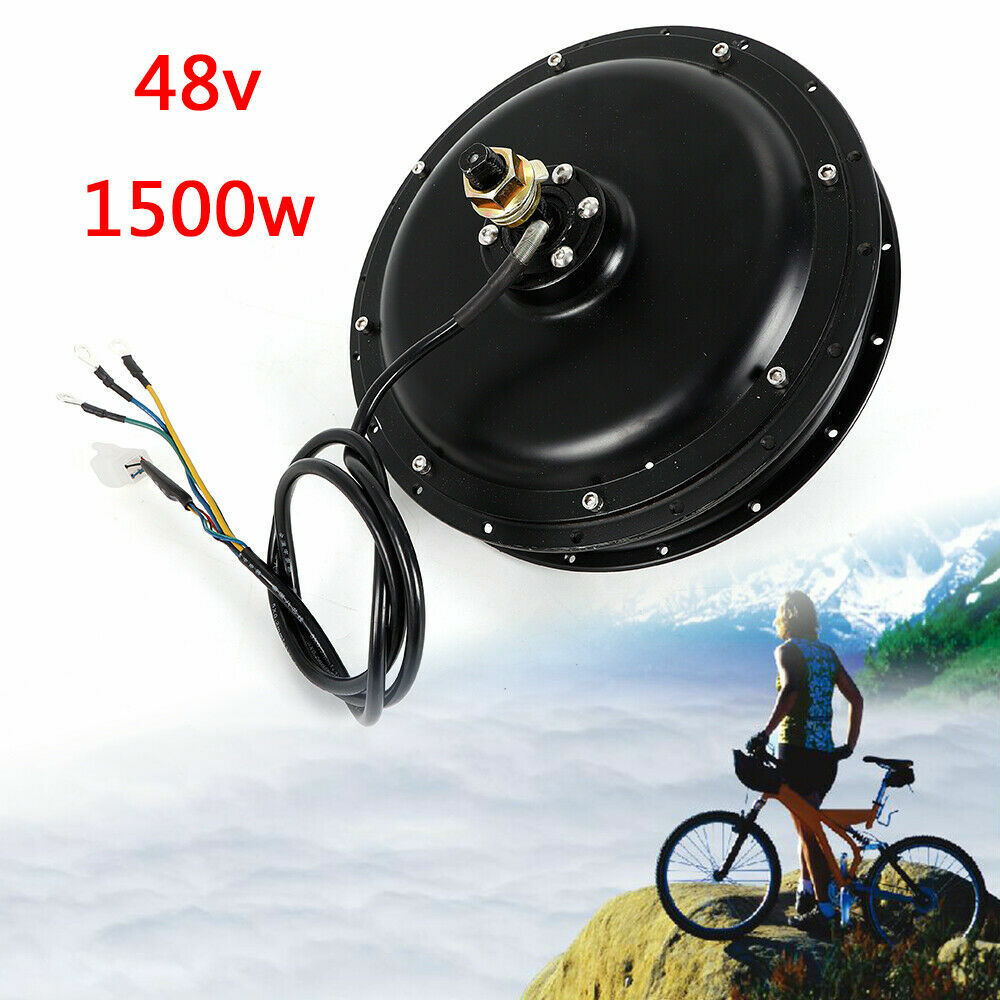 1500W 48V Brushless Gearless Rear Hub Motor 55Nm 20–28in 135mm 36H