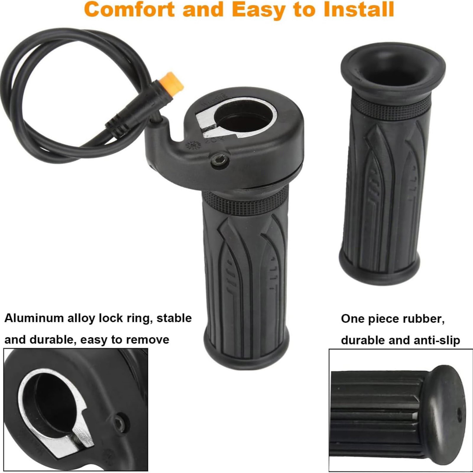 For Ebike 12V-72V Waterproof Electric Bike Full Twist Throttle Grip Accessory
