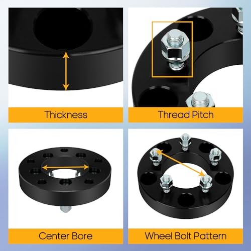 2PCS 5X5.5 to 5X4.5 Wheel Adapters Lug Centric 1.25″ 5 Lug 12X1.5 88mm hub
