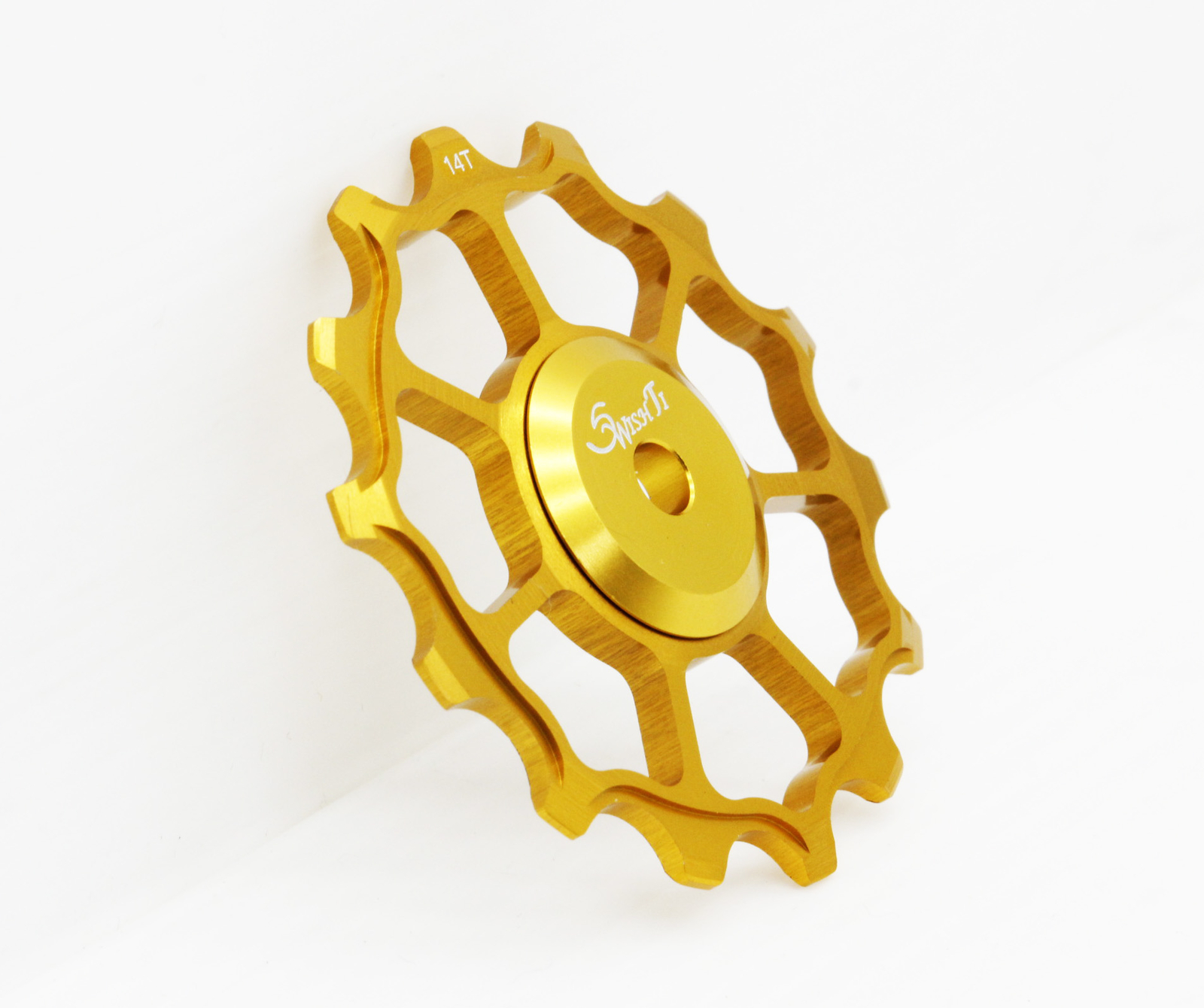 Swishti Narrow-Wide Bike Oversized Fully-CNC Derailleur Pulley 14T Gold