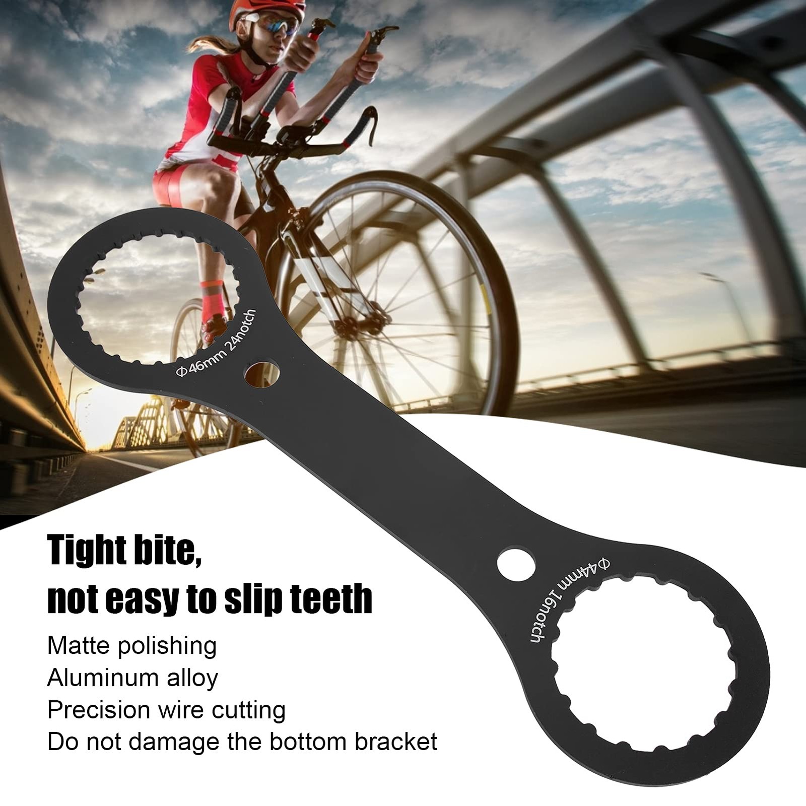 Bottom Bracket Wrench, BB Wrench Bottom Bracket Tool 44mm 46mm 16 24 Notch BB…