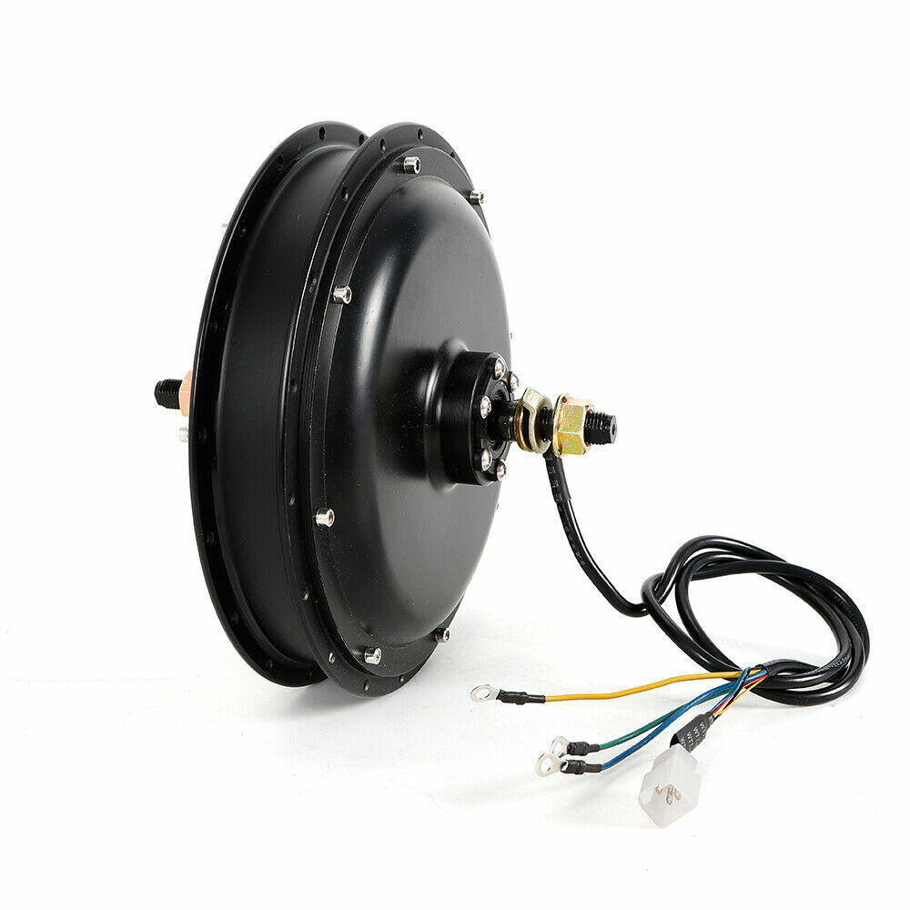 1500W 48V Brushless Gearless Rear Hub Motor 55Nm 20–28in 135mm 36H