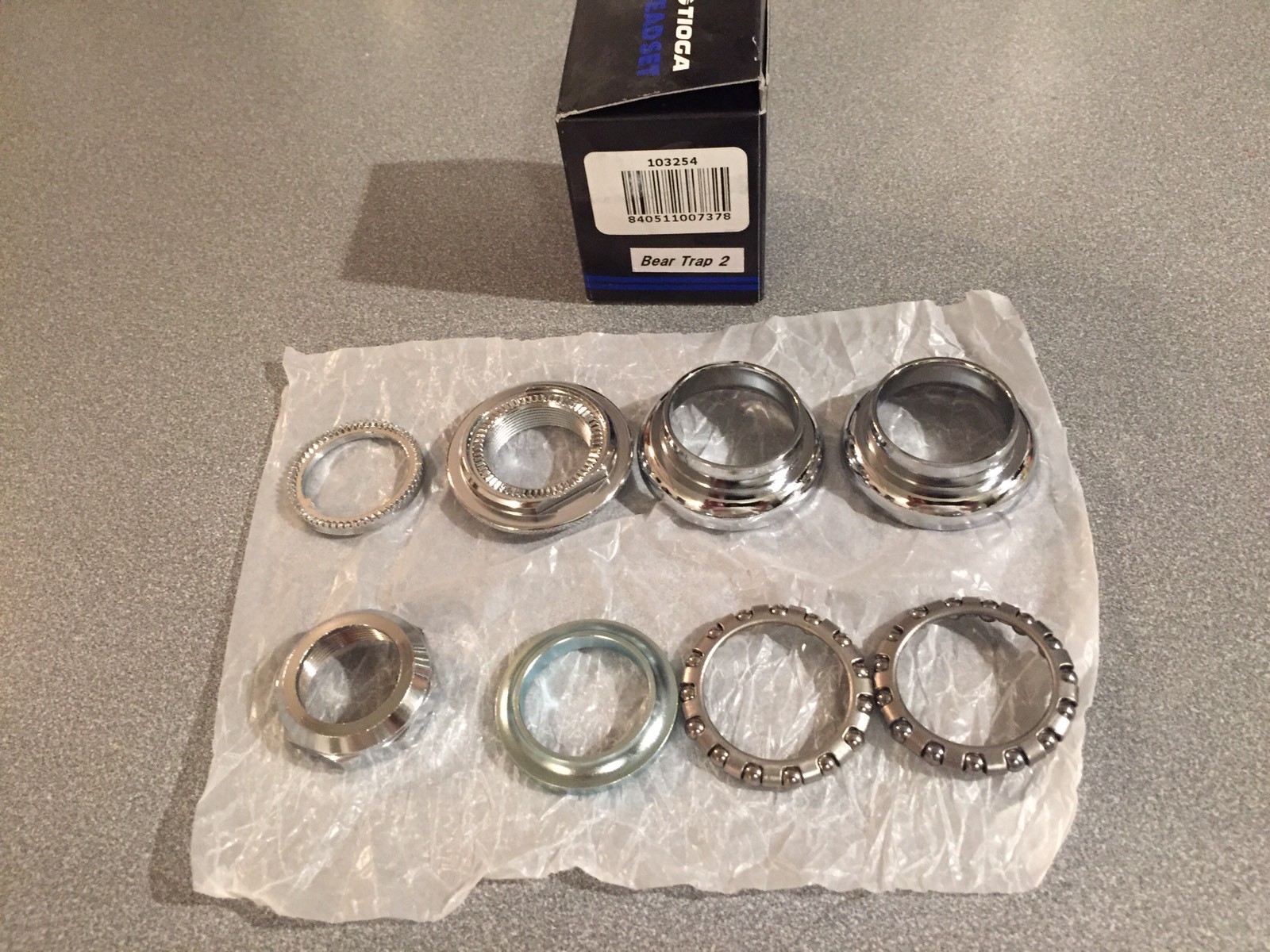 OLD SCHOOL BMX TIOGA BEARTRAP 2 HEADSET CHROME 1″ threaded NEW tange gt