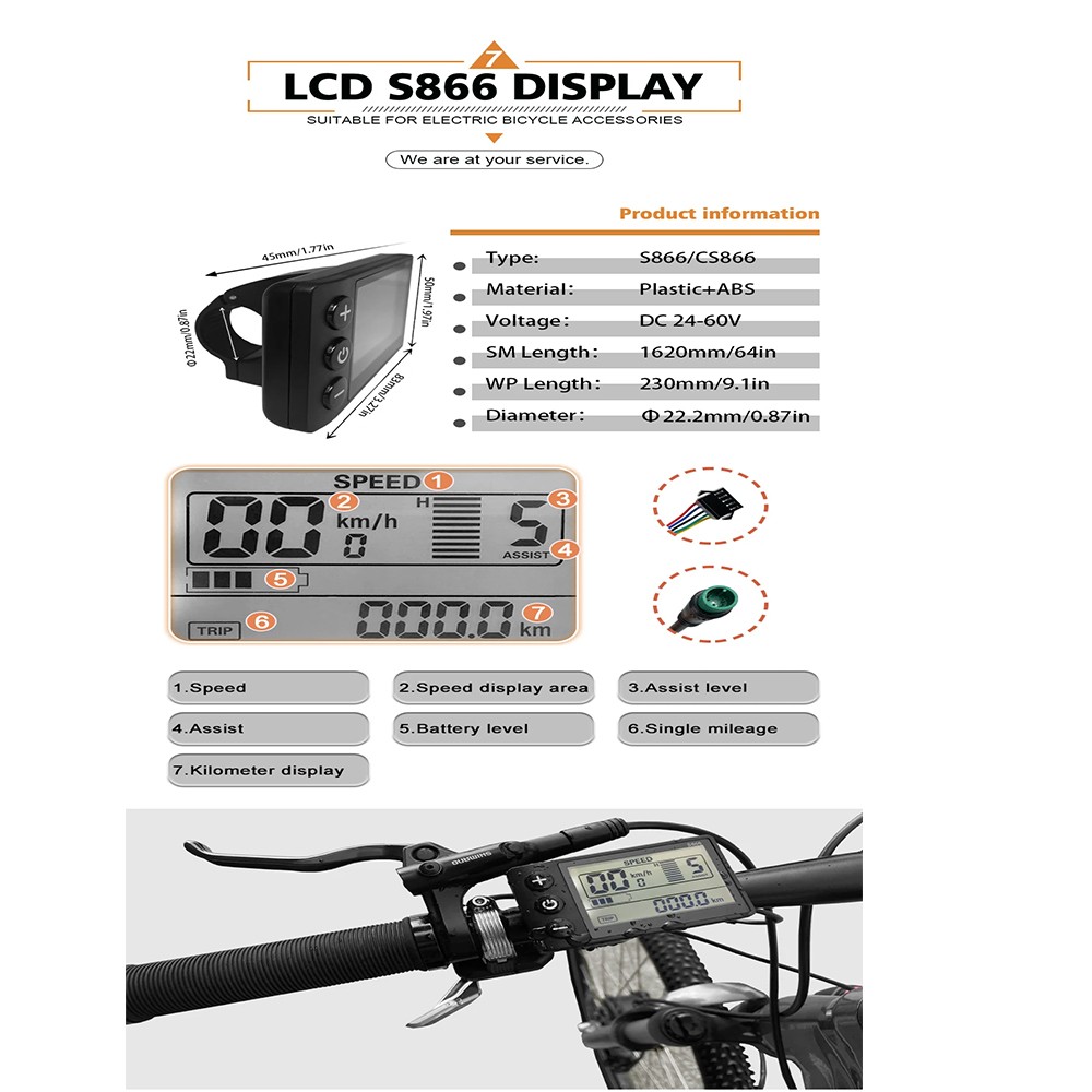 E-bike Three-Mode Sine Wave Controller 24V-48V 17/26/30/40A with LCD Display Set