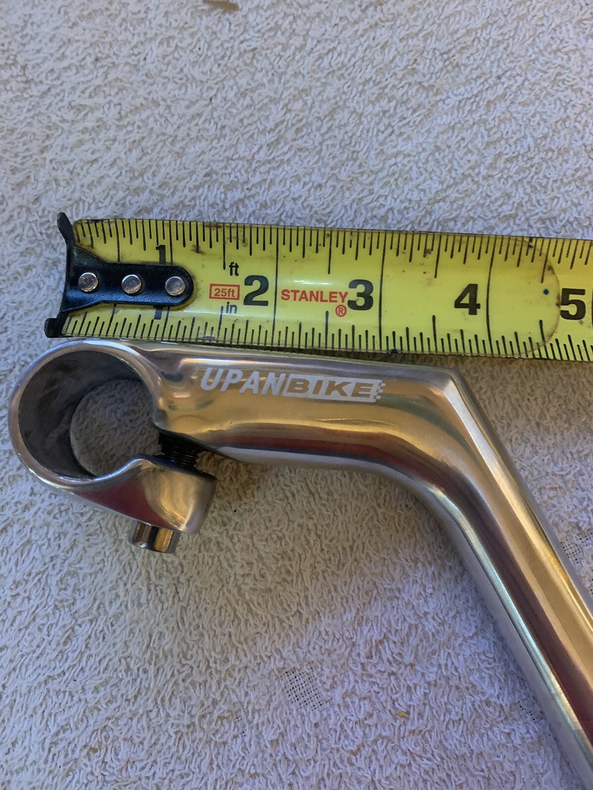 110MM LONG GENUINE ALLOY UPAN BICYCLE STEM (QUILL DIAMETER 22.2MM) IN SILVER.