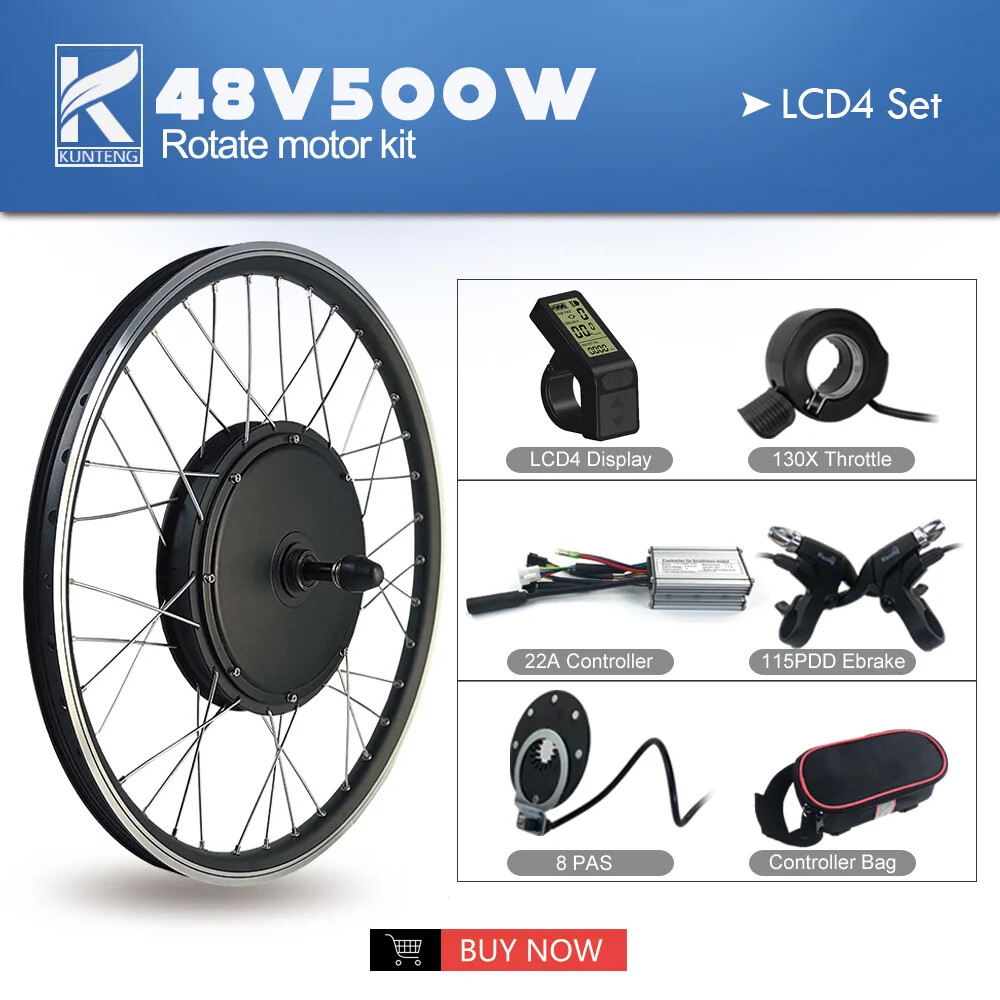 36V 48V 500W Rear Rotate Brushless Gearless Hub Motor 20-29in 700C for MTB Ebike