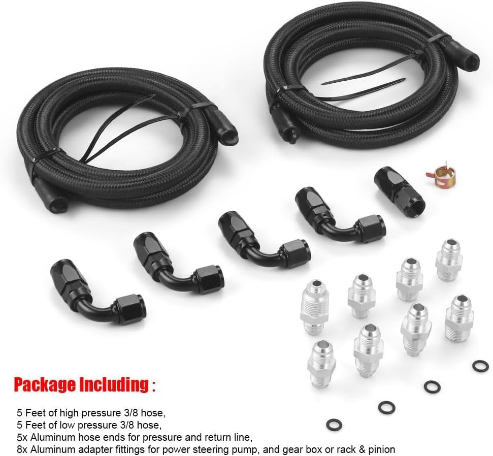 Universal Power Steering Pump Hose Kit Return to Reservoir Hose Kit for Pump Mou