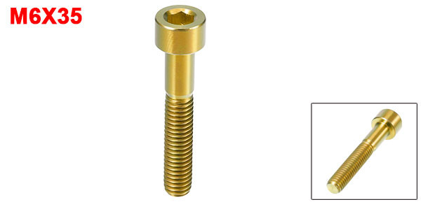 Gold Tone M6x35 Bike Stem Bolt Bicycle Bike Headset Stem Bolt Titanium Alloy