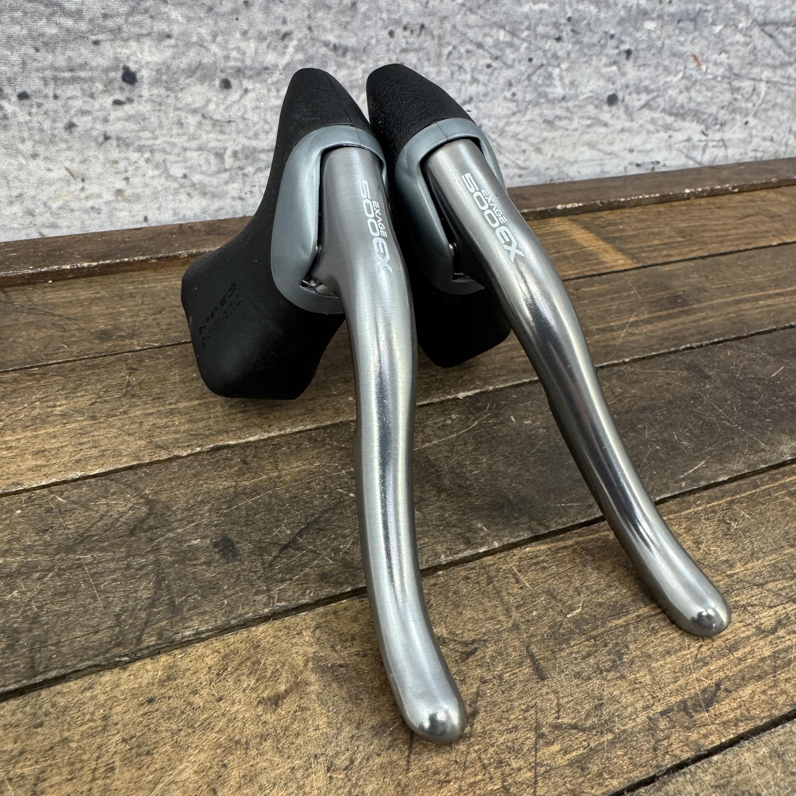 Vintage Shimano Exage 500EX BL-A500 Brake Levers NOS Hoods Pair Super SLR Grey