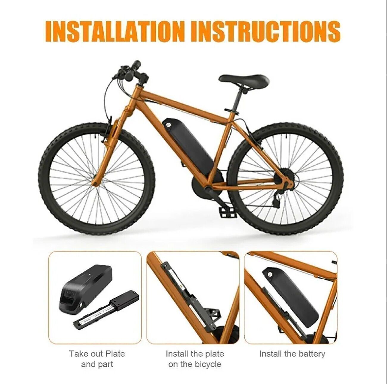 48V Ebike Battery 5-Pin for 200W ~ 1500W Electric Bike Bicycle Motor & 40A BMS