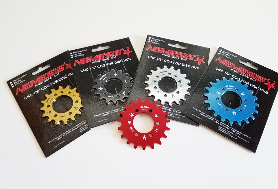 NEMESIS 16T FIXED GEAR COG – FOR DISC HUB – 1/8″ FIXIE – GOLD