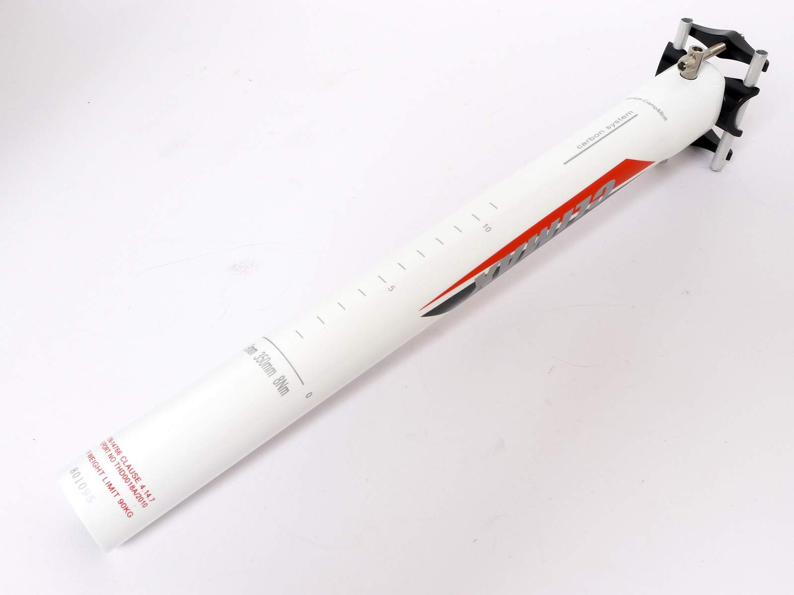 148g,34.9x350mm Climax SP02C 3K gloss carbon Seatpost Ti Hardware Road MTB White