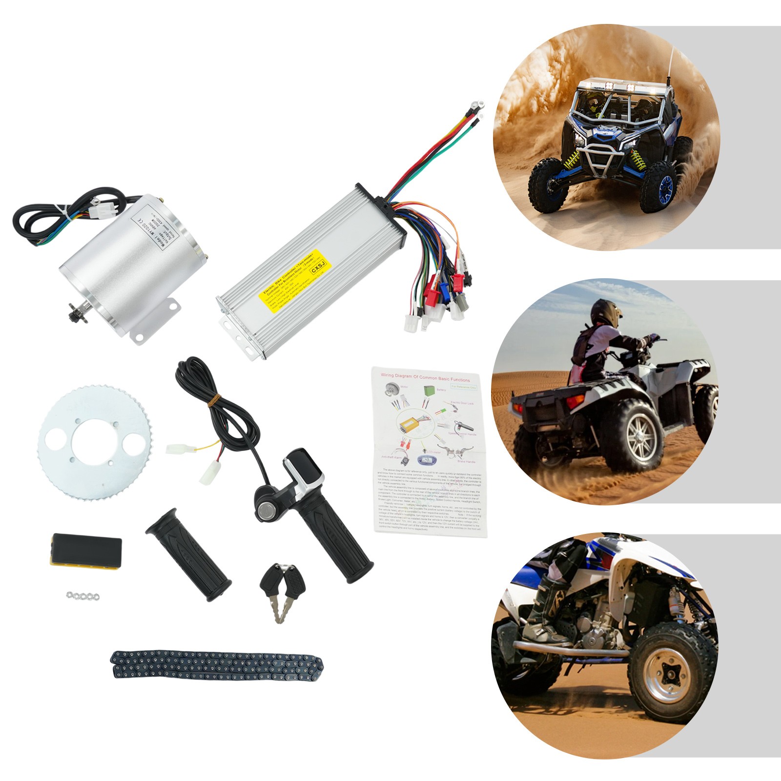 2000W Electric Brushless Toothed DC Motor Kit 4300rpm E-Bike Conversion Kit