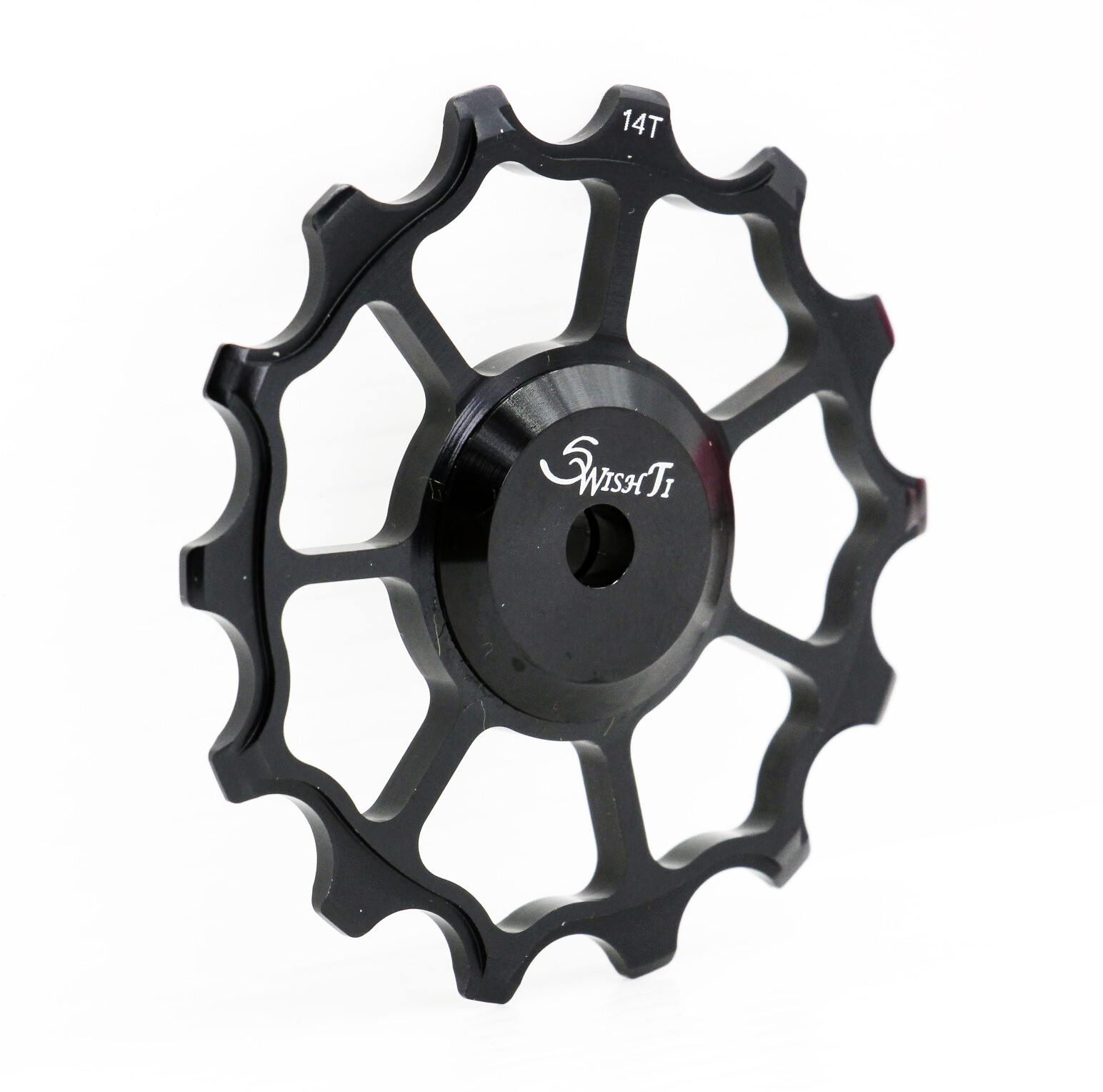 Swishti Narrow-Wide Bike Oversized Fully-CNC Derailleur Pulley 14T Black