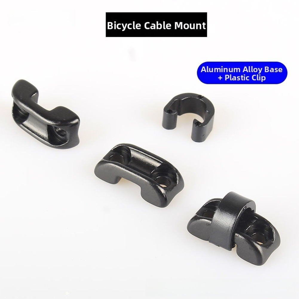 Mountain Bicycle Cable Bracket 10pcs Aluminum Alloy with Plastic C-Shaped Clip