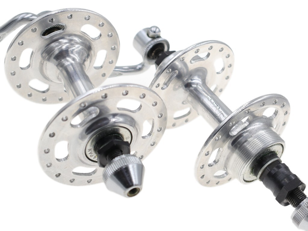 NOS! SUZUE Light Alloy High Flange 36H Hubset Silver