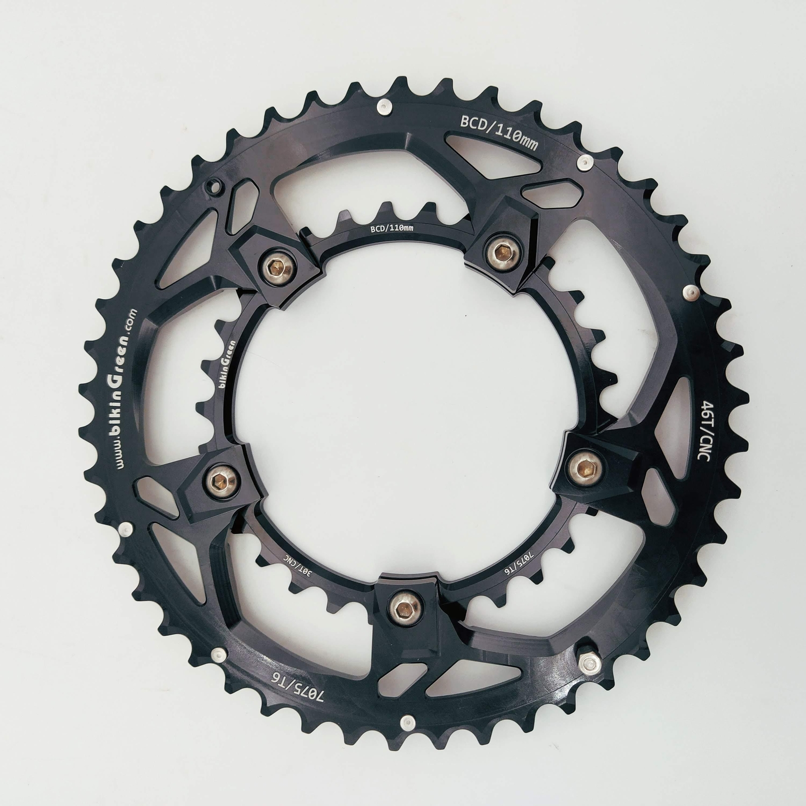 bikinGreen CNC 46/30T BCD 110 For Non Hidden & Hidden 5 Bolts 9-12 SPD Chainring