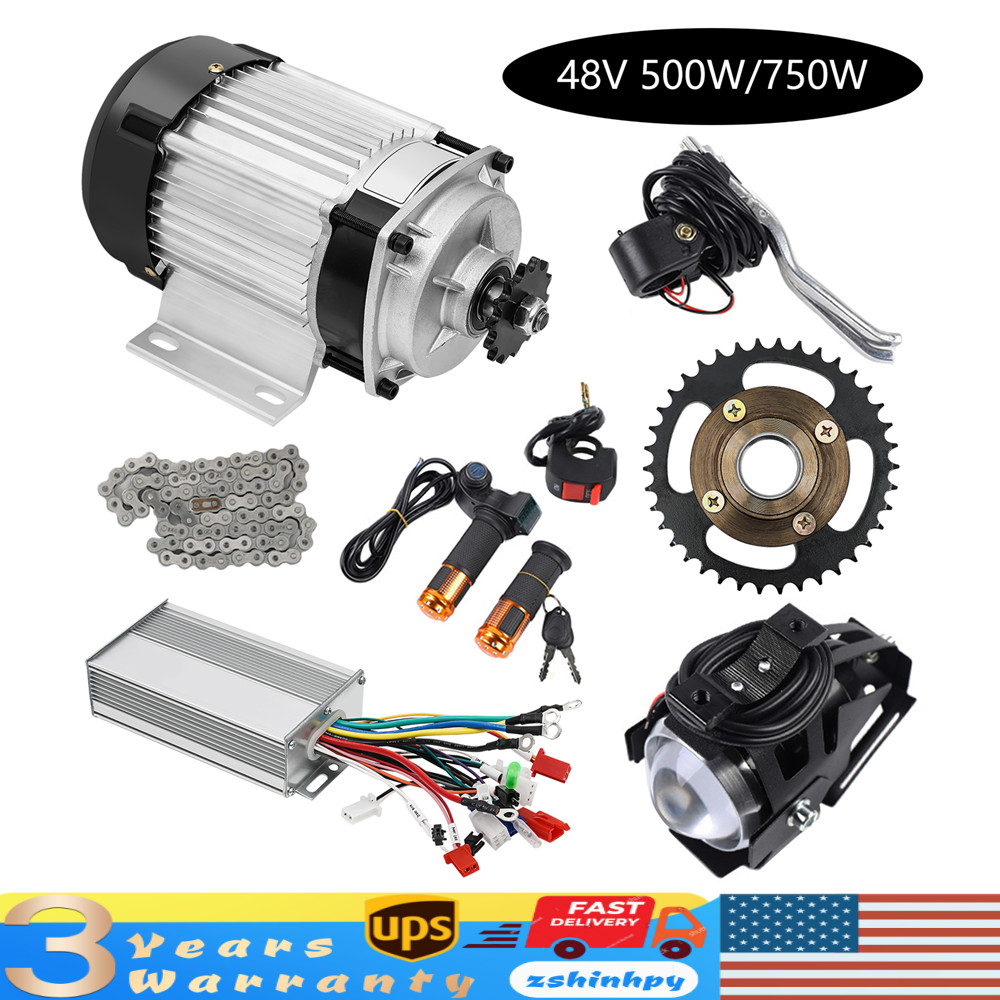 48V 750W Electric 3-wheels Bike Brushless Motor Kit For Adults Tricycle Trike US