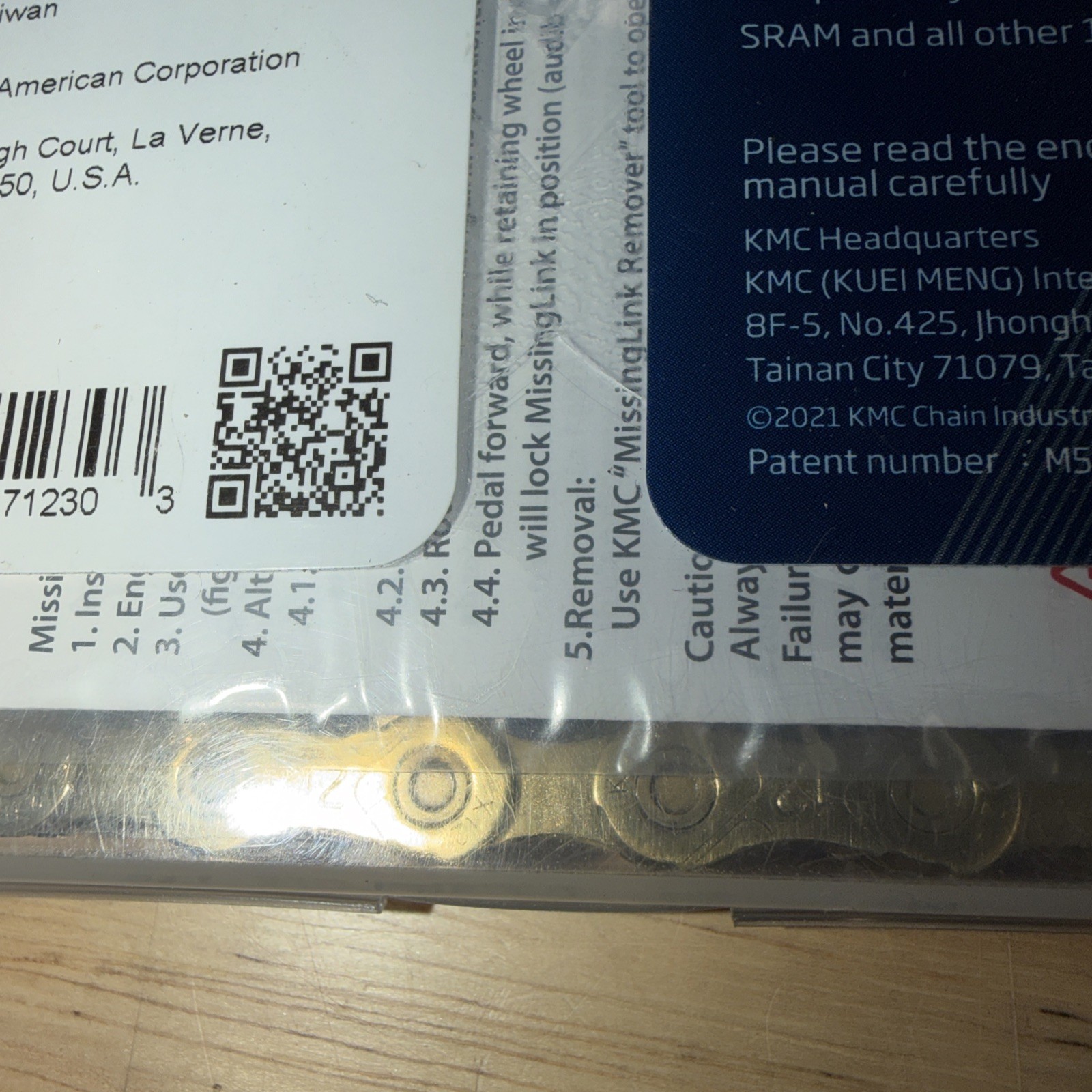 KMC X12 Ti-N Gold 12-Speed Chain w/ Master Link