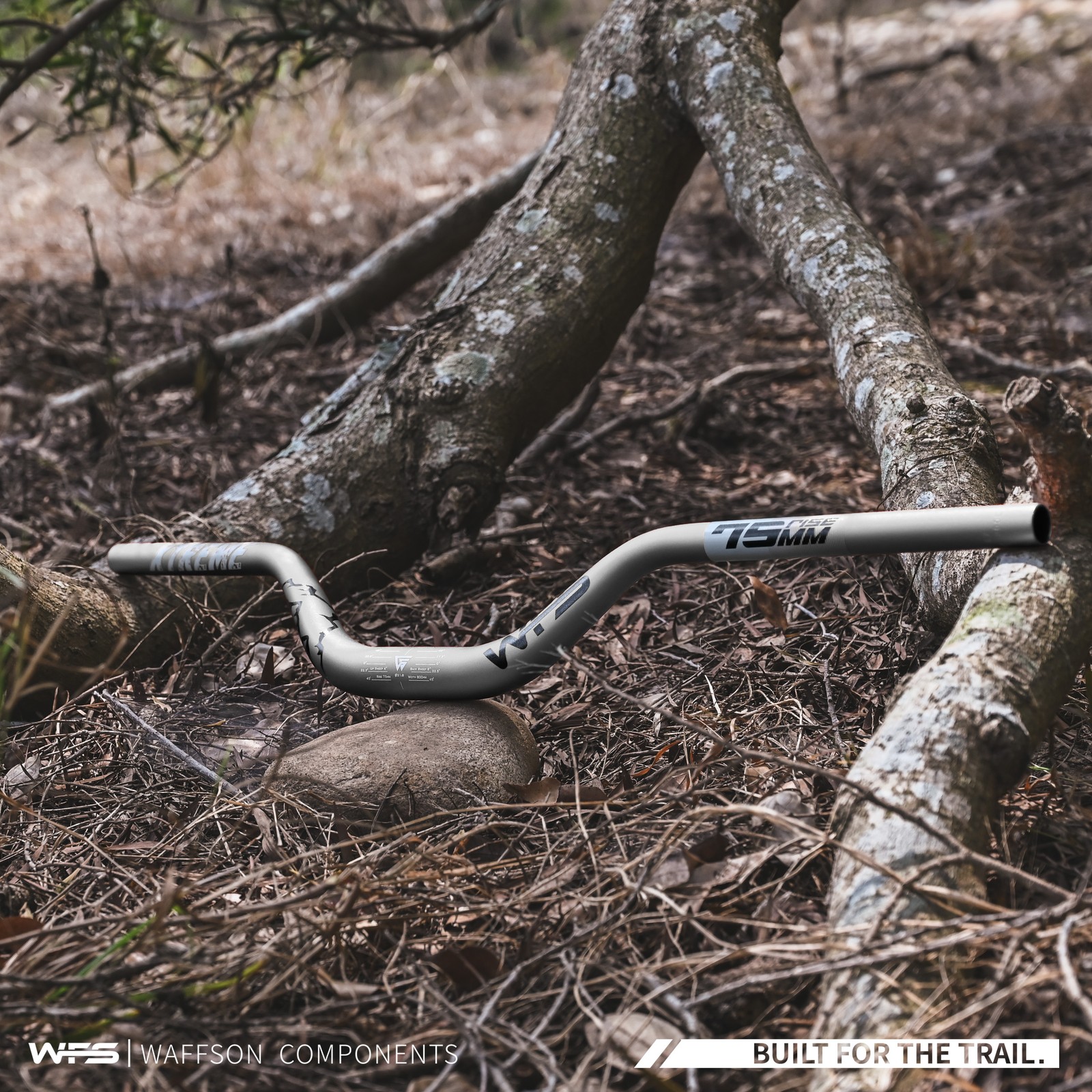 WFS Xtreme 31.8 x 800mm Handlebar 75mm Rise, Silver