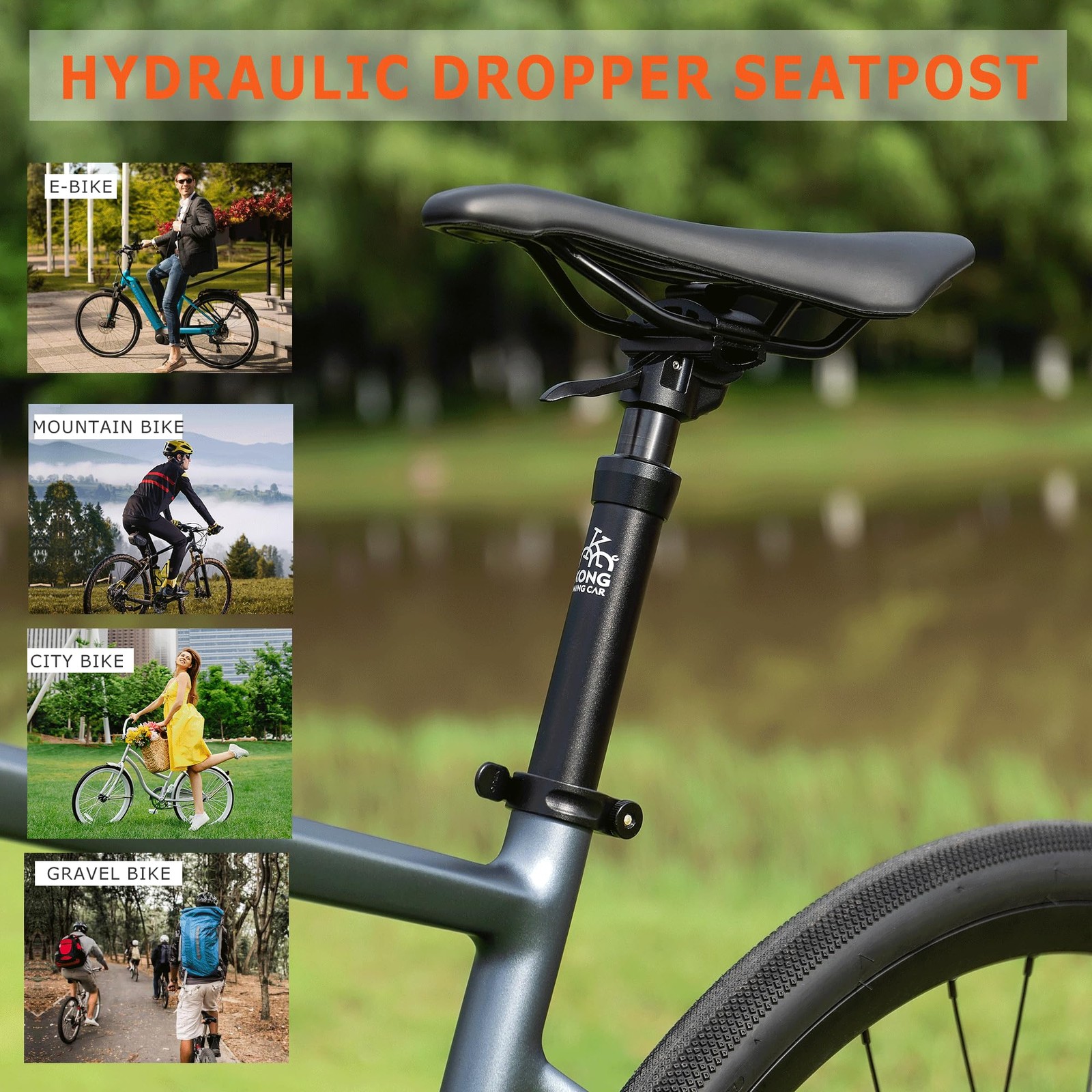 Dropper Post 27.2/30.4/30.9/31.6mm x 400mm Length 125mm Travel 27.2, Black