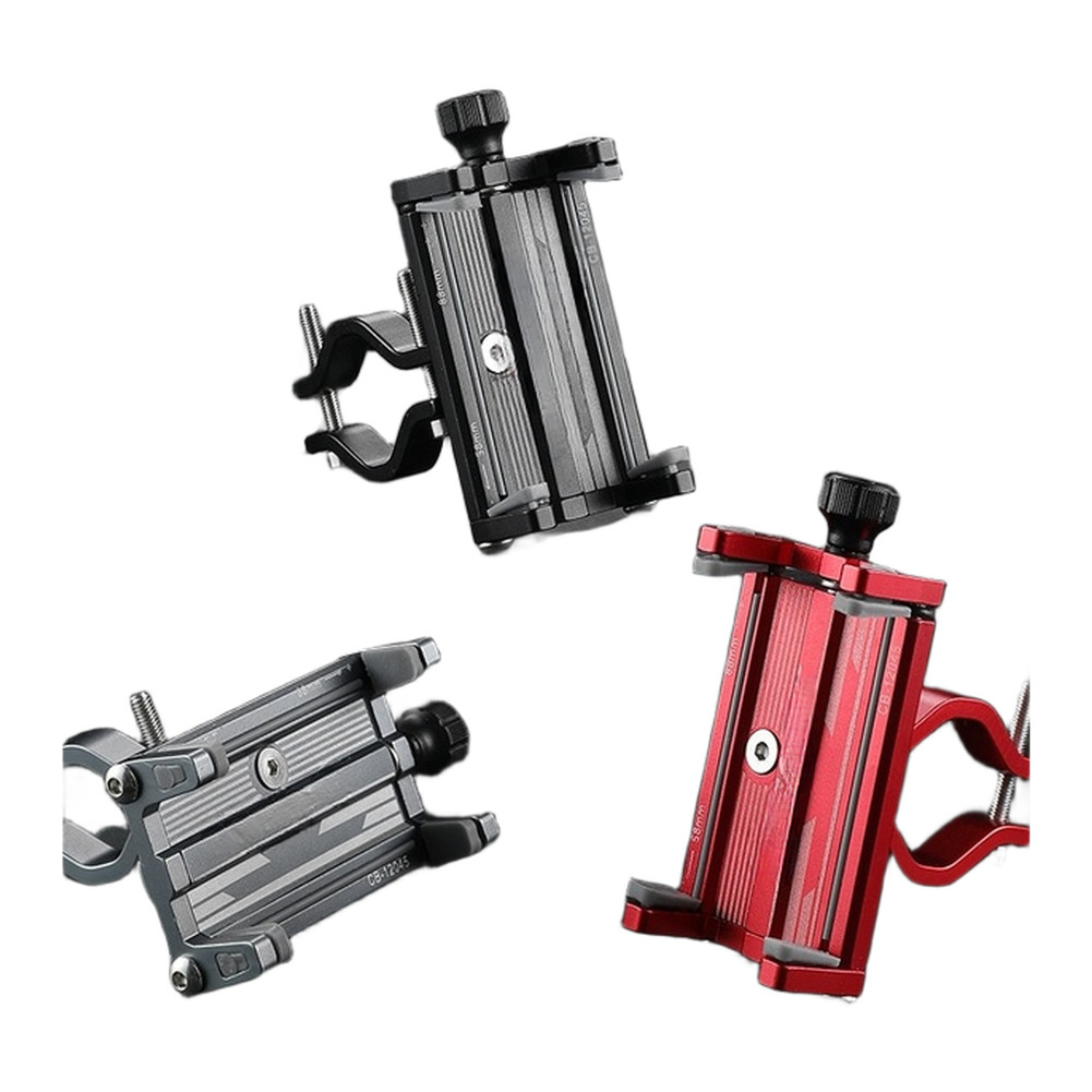 Motorcycle Handlebar Phone Holder Aluminum Alloy 4-Claw Lock 58-88mm Width