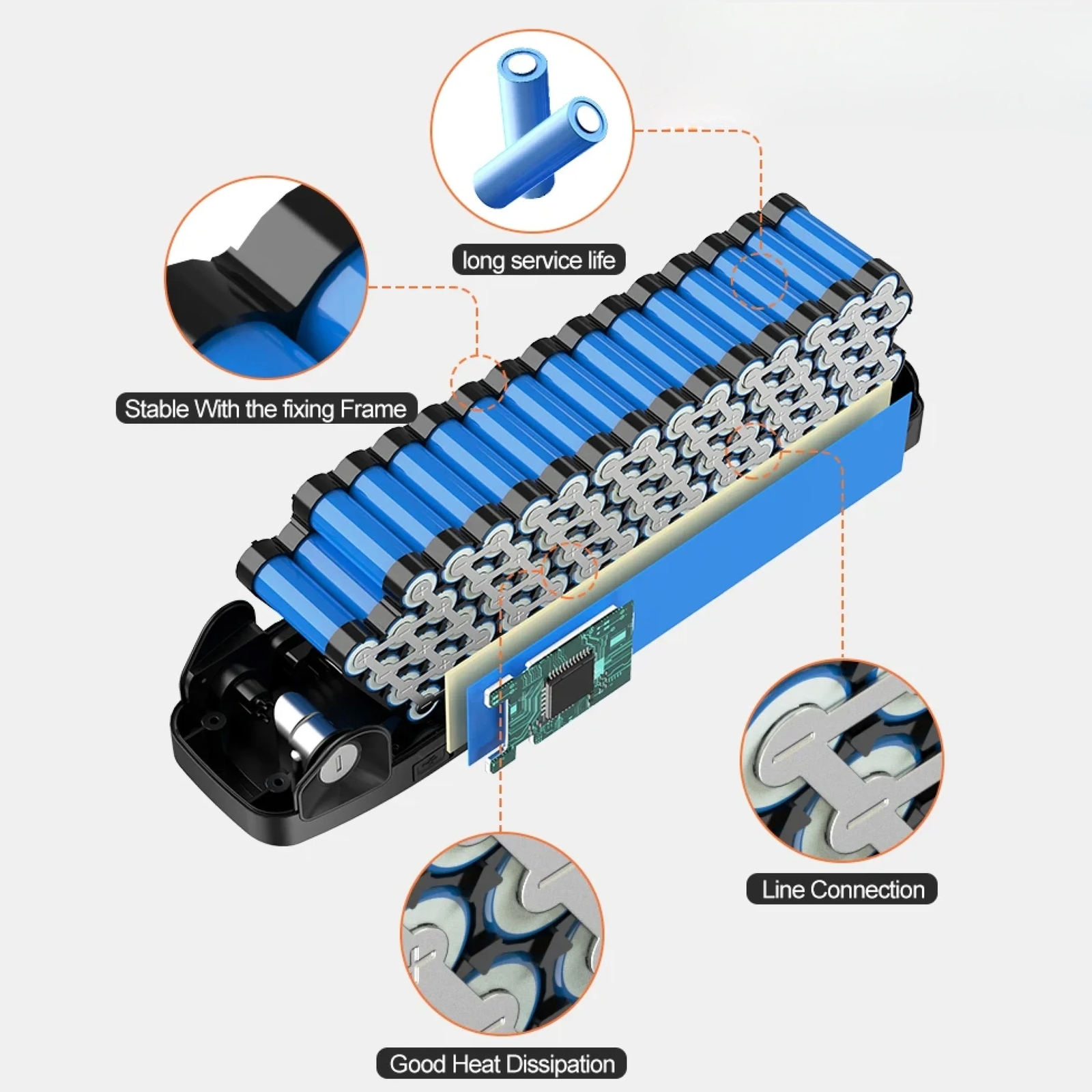 48V 10.5Ah Hailong Ebike Battery for 0W-1000W Electric Bicycle Motor Charger BMS