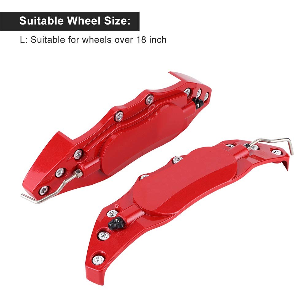 Universal Red Aluminium Brake Caliper Covers Left Right Paint Alternative Car