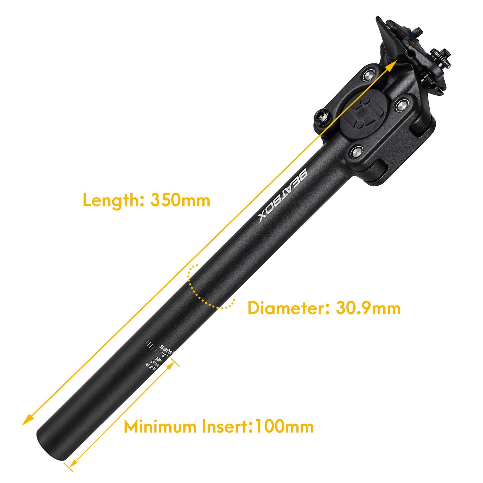SATORI Beatbox Mountain Road Bike Suspension Seat Post 30.9 x 350mm