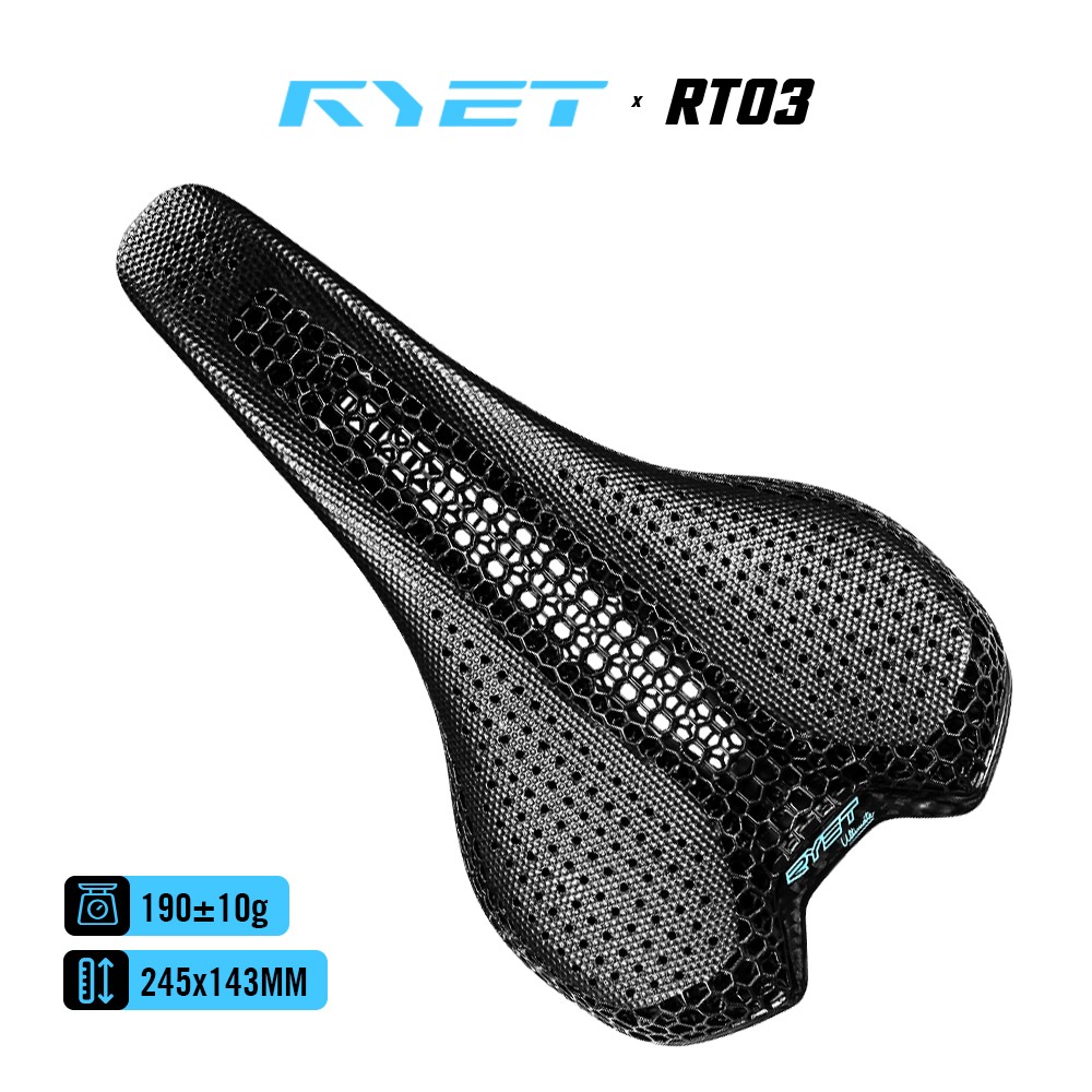 3D Printed Bike Road MTB Saddle 190g Ultralight Full Carbon Fiber Rails 7x9mm