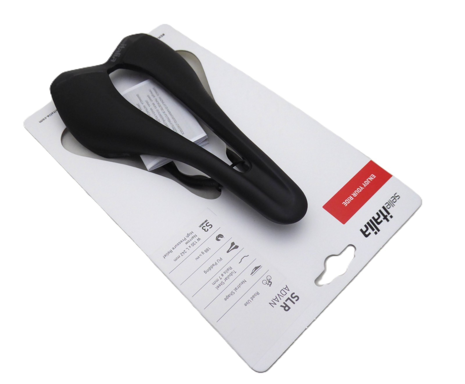 Selle Italia SLR Advan, S3, Steel Rails, Black