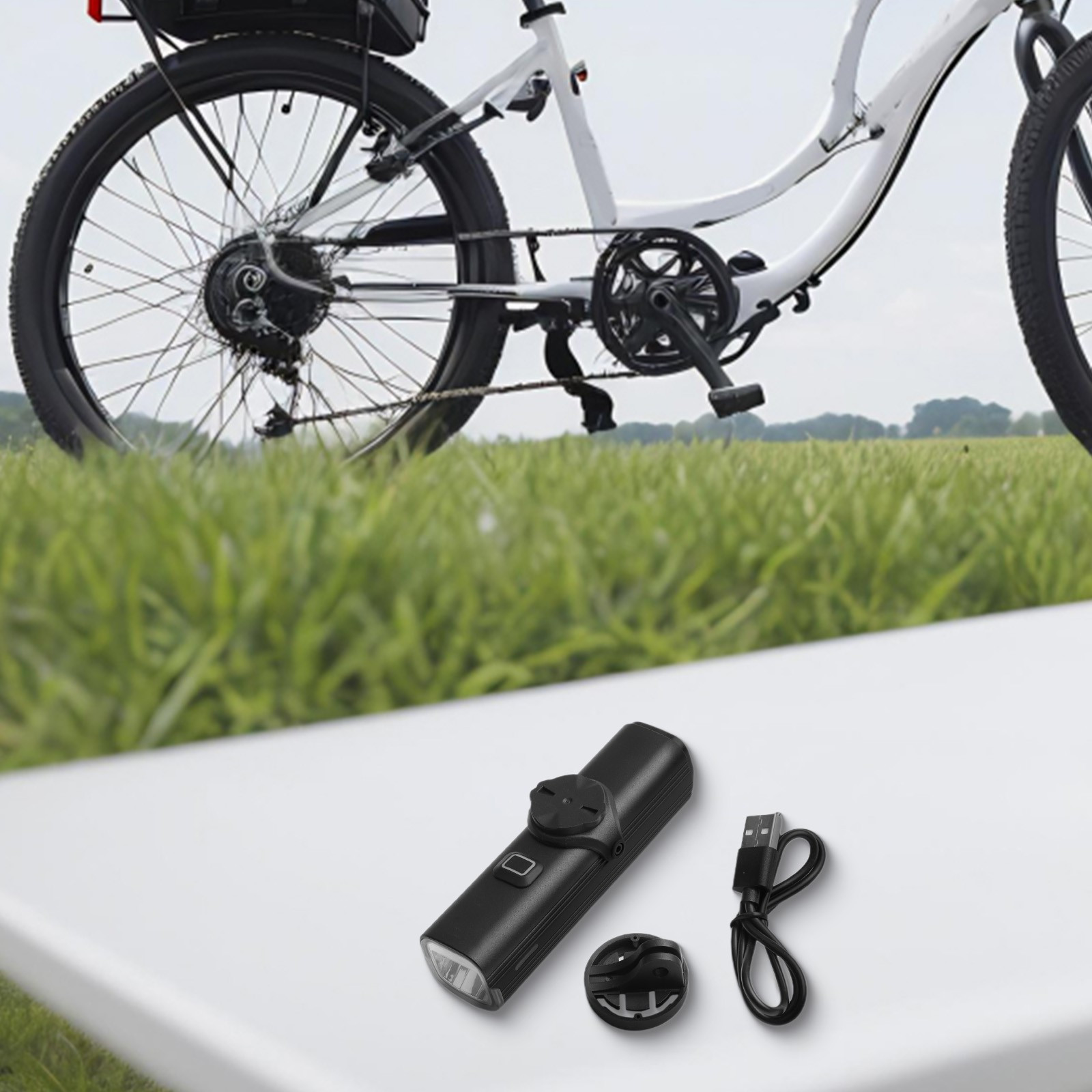 USB Rechargeable Bike Light Compatible With For Garmin Mount 1000 Lumens