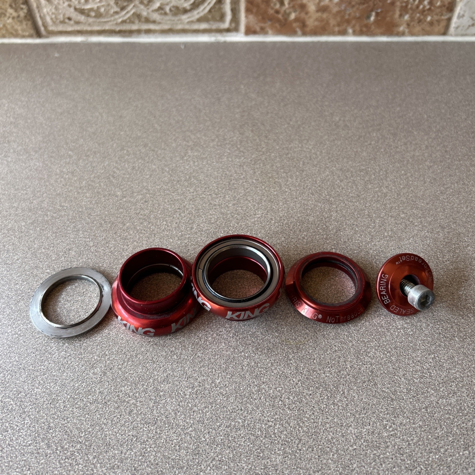 1 inch Chris King threadless Headset anodized red