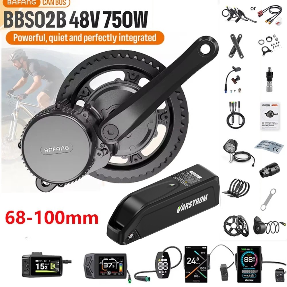 BAFANG BBS02B 48V 750W 68-100mm Mid Drive Motor DIY Ebike Conversion Kit USA