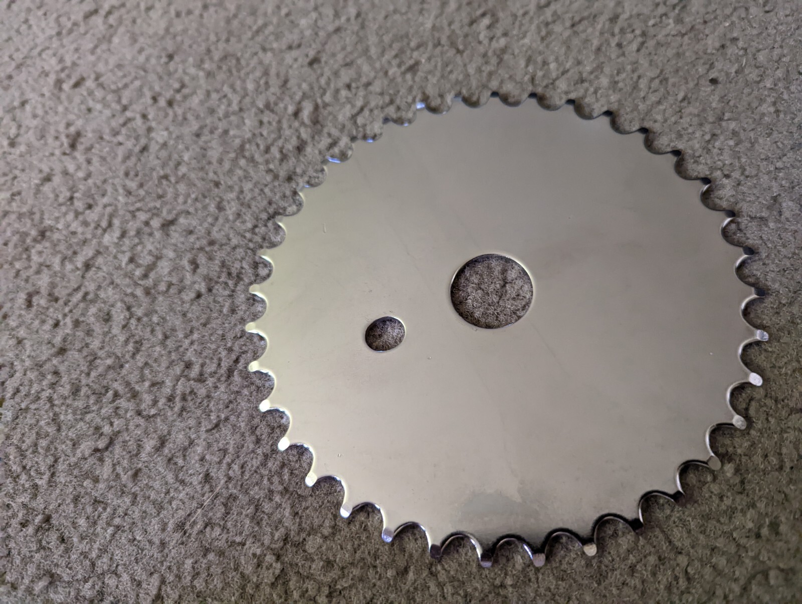 NEW 36 TOOTH SILVER FLAT STEEL FACED BICYCLE SPROCKET, SEE PICKS FOR INFO