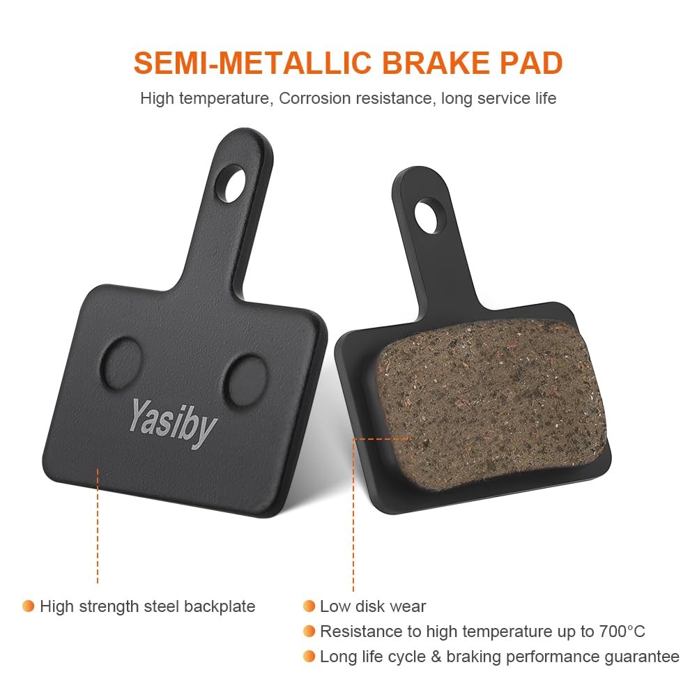 4 Pairs MTB Disc Brake Pads Resin & Semi-Metallic Quiet W/ Install Kit E-Bike US