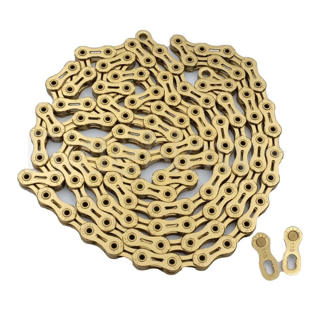 NEW 238g 116Link 11-Speed 1/2″x11/128″ Bike Chain,Ceramic Coating Ti Gold