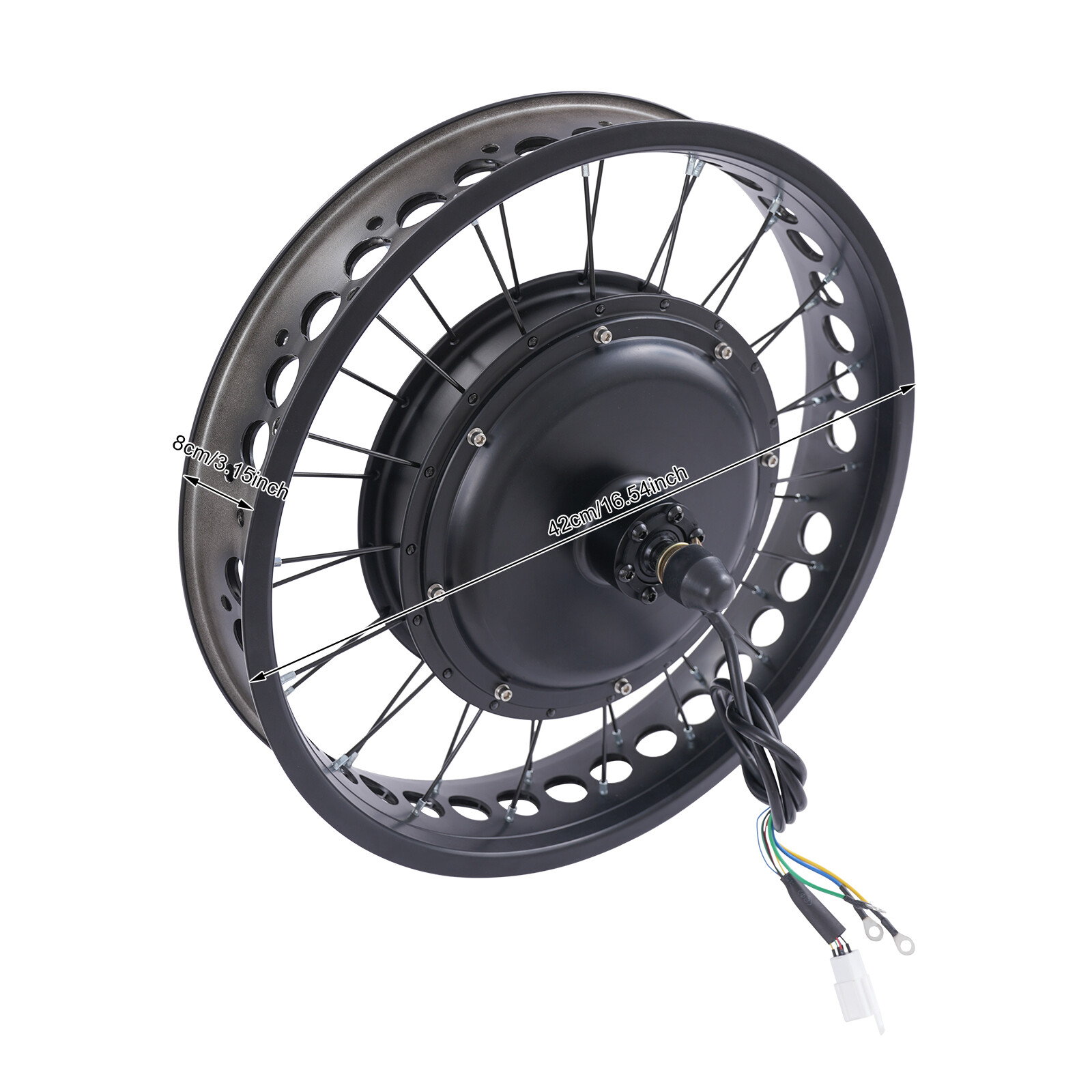 20″ 48V Fat Tire E-Bike Rear Wheel Hub Motor Electric Bike Conversion Kit 2000W
