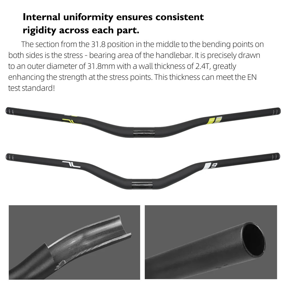 Carbon Mountain Bike Handlebar 31.8mm Clamp 780-800mm 30/50mm Rise 8 Sweep
