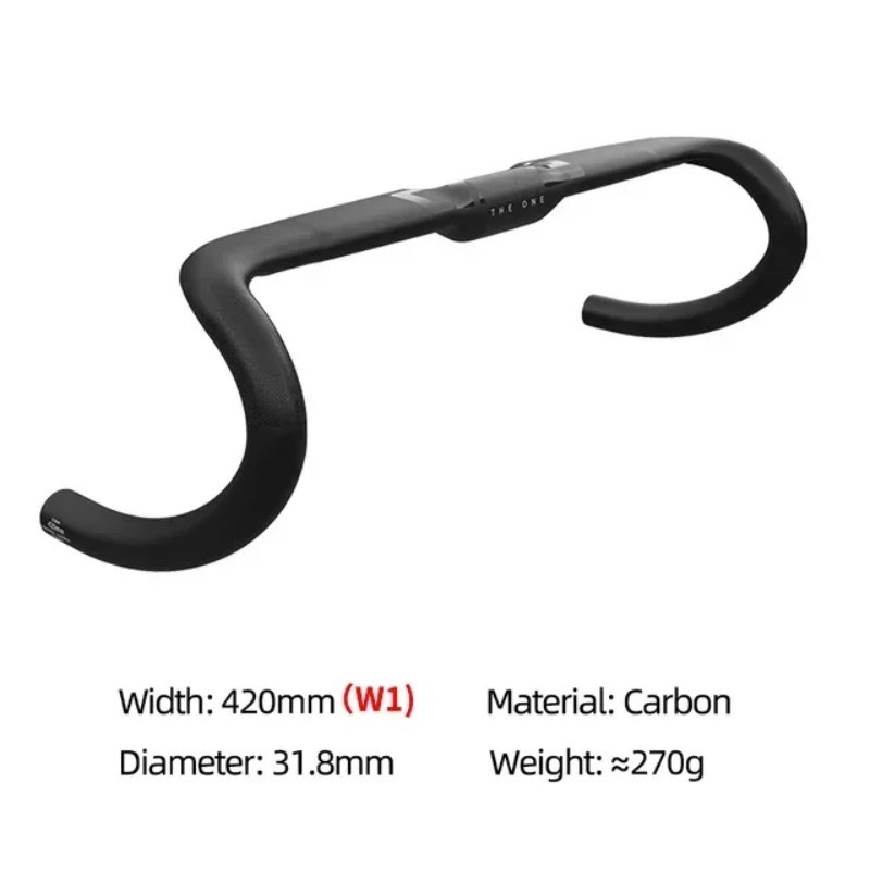 Carbon Handlebar for Gravel Road Bicycle 360-420mm Width Matte Handlebar