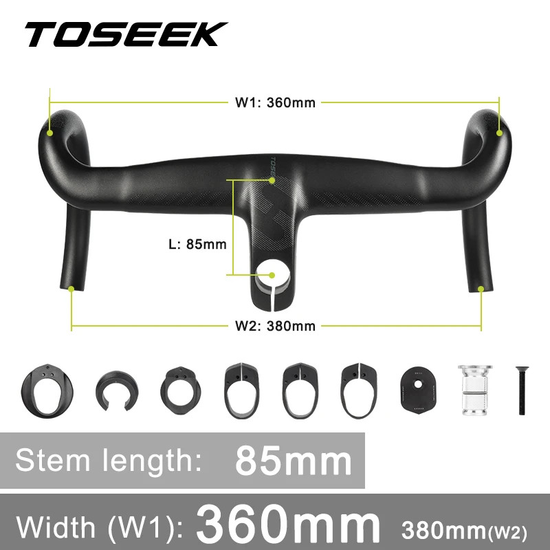 Road Bike Carbon Integrated Handlebar DI2 Full Internal Cable Routing Bent Bar