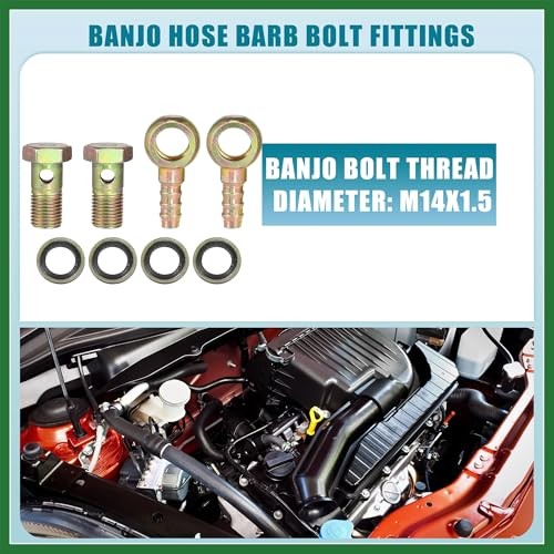 Banjo Bolt M14x1.5 10mm Banjo Hose Barb Bolt Fittings Brake Line Fitting