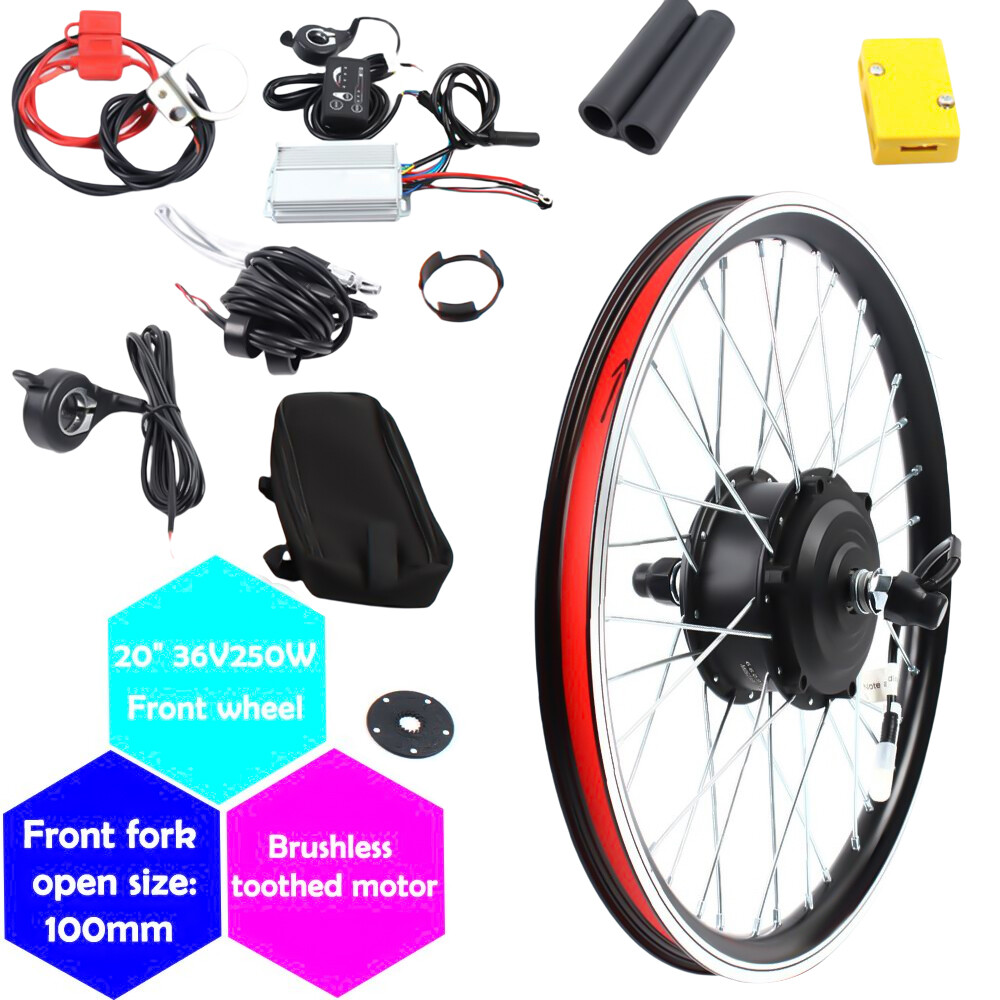 20″ Front Wheel 36V Electric Bicycle Ebike Conversion Kit Hub Motor Cycling 250W