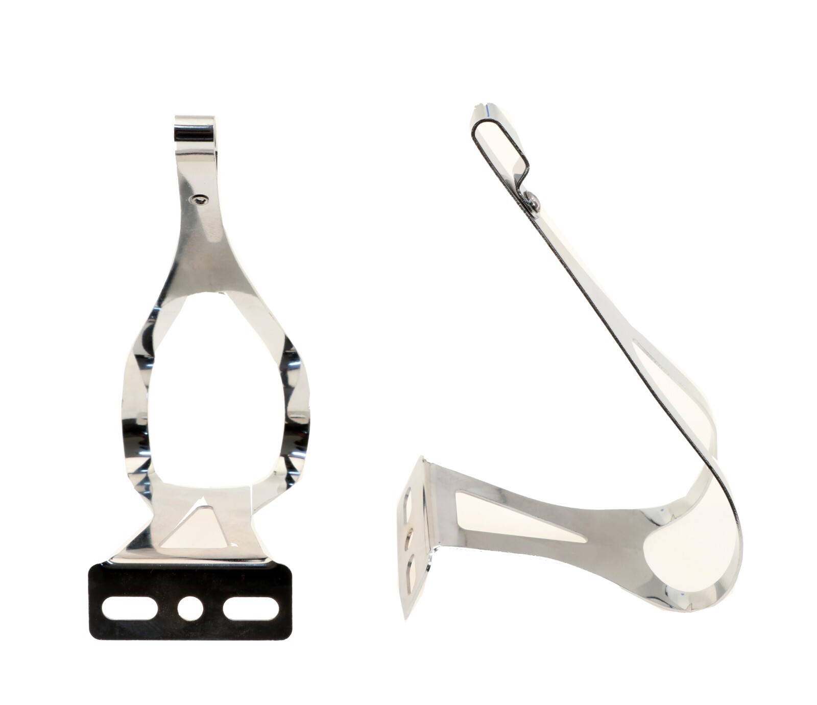 Chien King Single Strap Steel Toe Clips Large Silver w/ Bolts Bike Clip NEW