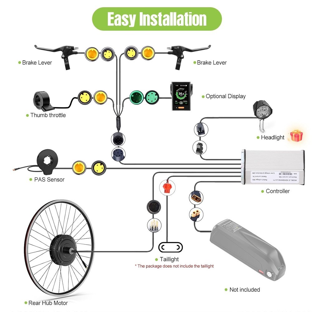 48V 500W Bafang REAR 20″26″27.5”700C Wheel Hub Motor DIY Ebike Conversion Kits