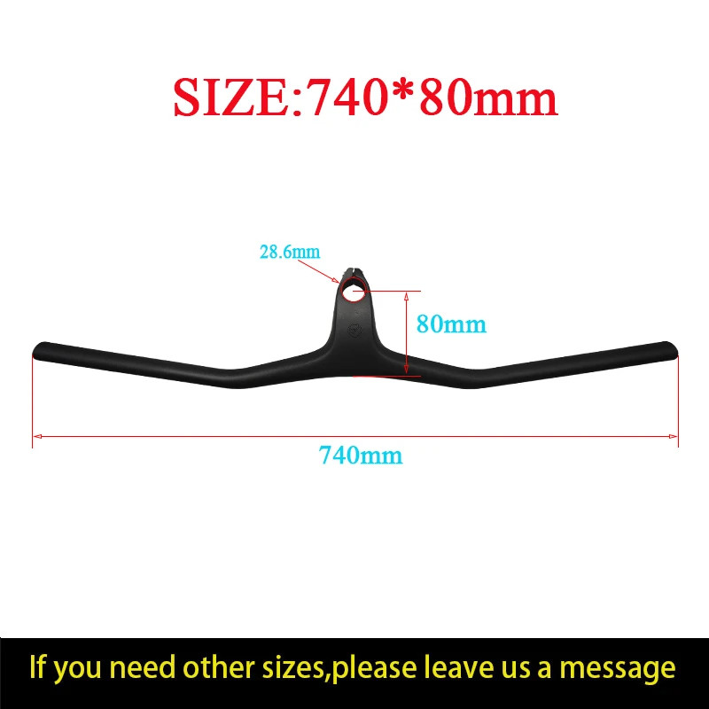 XC Mountain Bicycle Riser/Flat Handlebar Carbon Integrated Handlebar 660mm-780mm