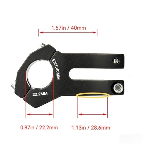 22.2mm Short Bike Stem 40mm Length Aluminum Alloy Handlebar Stem for MTB Black