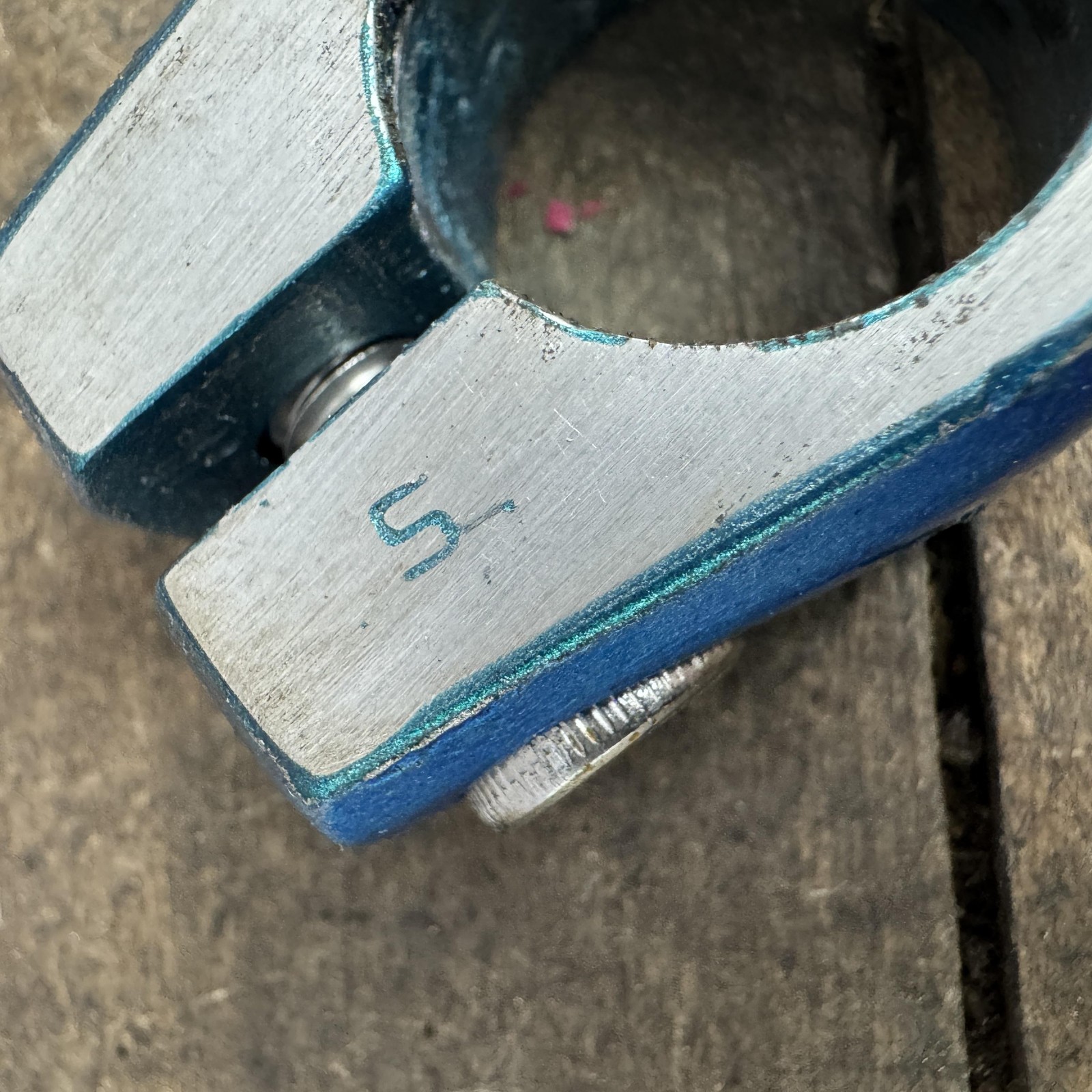 Vintage SR BMX Bicycle Seatpost Clamp 25.4mm Blue 80s Alloy Old School Painted
