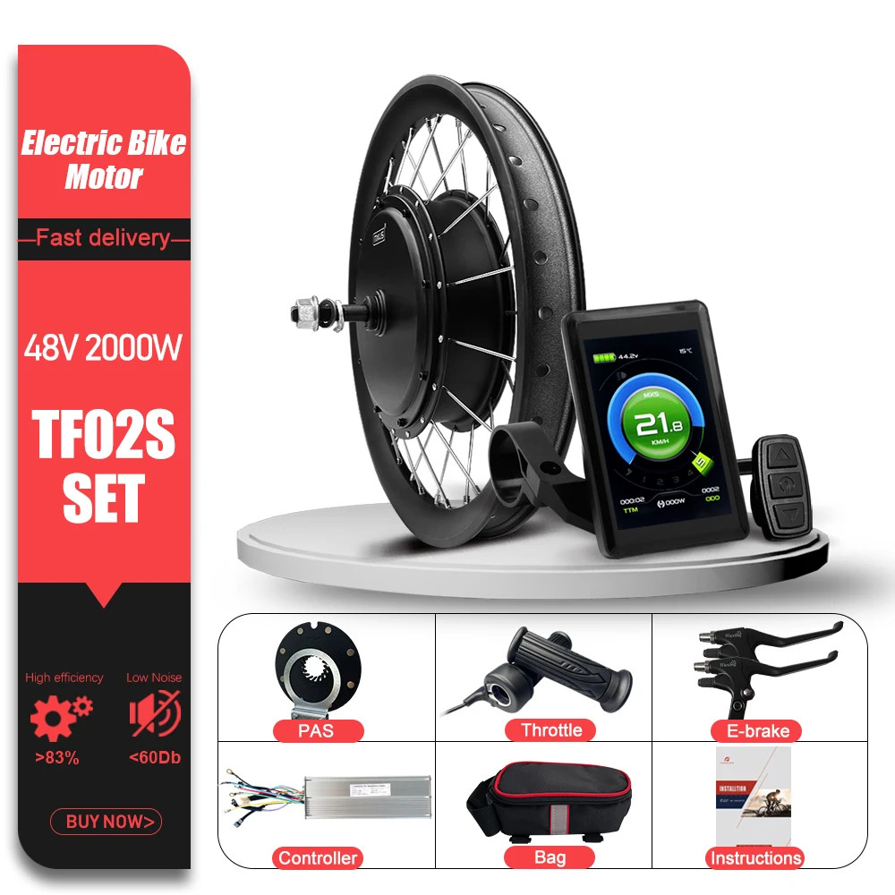 Mountain Electric Bike Conversion Kit 48V 2000W Brushless Rear Hub Motor Wheel
